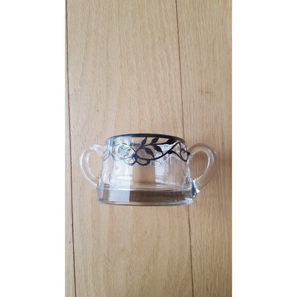 VINTAGE MID-CENTURY SILVER OVERLAY CREAMER & SUGAR Set, Sturdy/Nordic/Eclectic - Picture 6 of 11